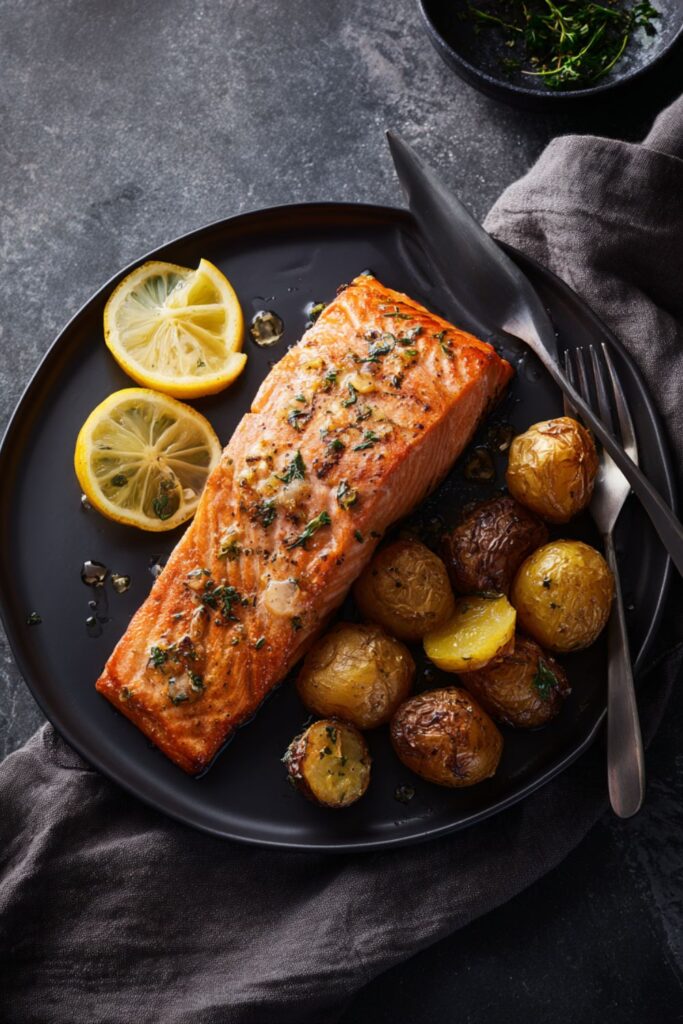 Gordon Ramsay Salmon with Smashed Potatoes