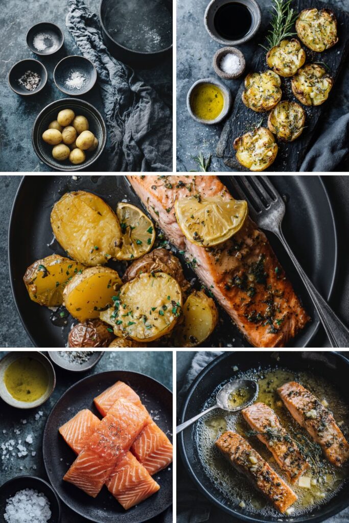 Gordon Ramsay Salmon with Smashed Potatoes