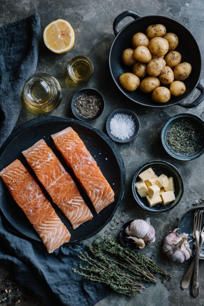 Gordon Ramsay Salmon with Smashed Potatoes