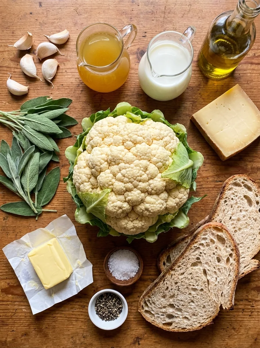 Cauliflower soup ingredients
