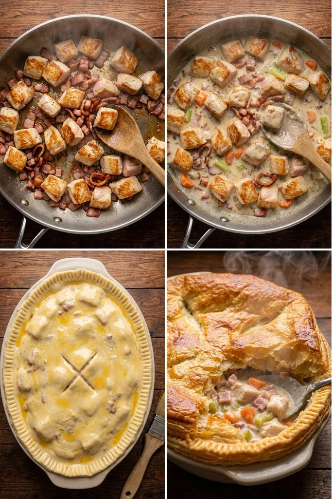 Step by step chicken pie
