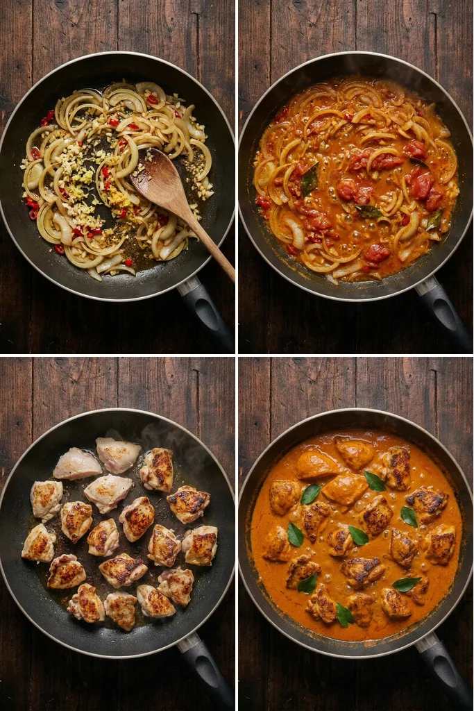 Step by step tikka masala cooking
