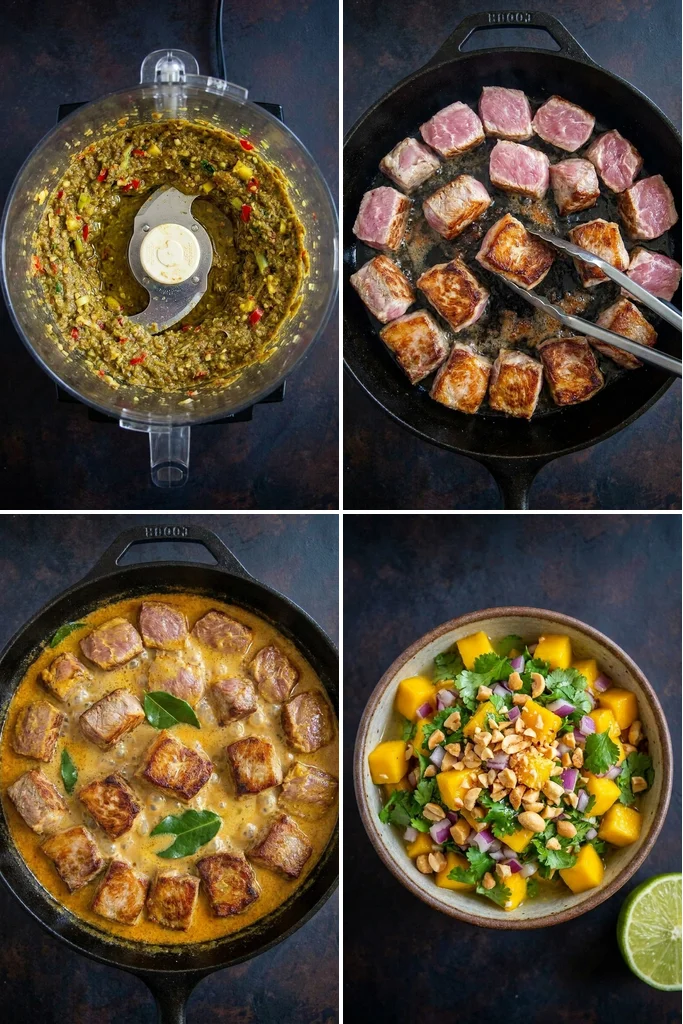 Step by step pork neck curry