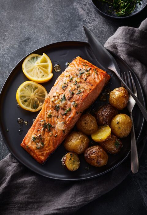 Gordon Ramsay Salmon with Smashed Potatoes