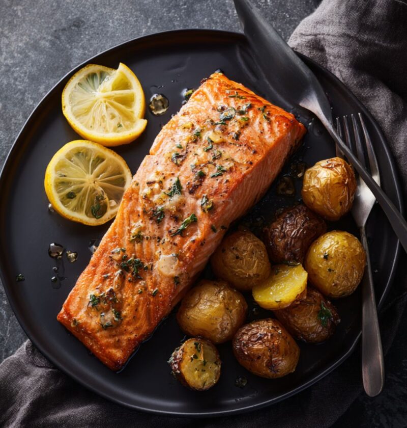 Gordon Ramsay Salmon with Smashed Potatoes
