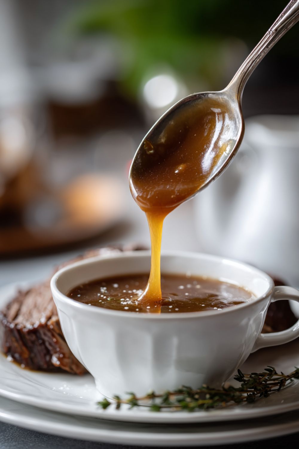 Rich glossy Madeira sauce for fillet steak