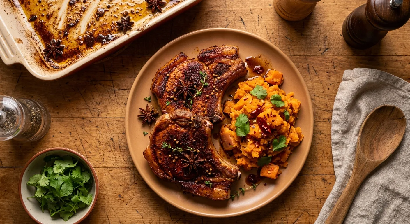 Gordon Ramsay’s Spiced Baked Pork Chops with Sweet Potatoes