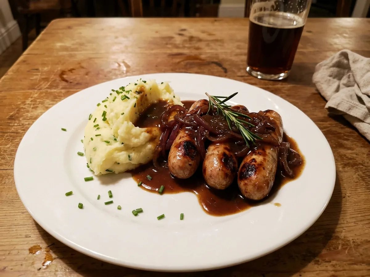 Gordon Ramsay’s Bangers and Mash with Onion Gravy