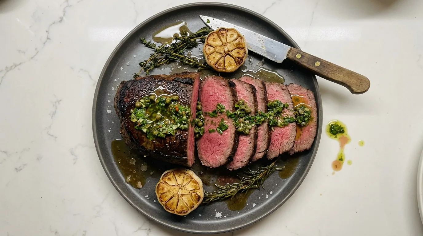 Gordon Ramsay's Roast Beef Fillet with Salsa Verde