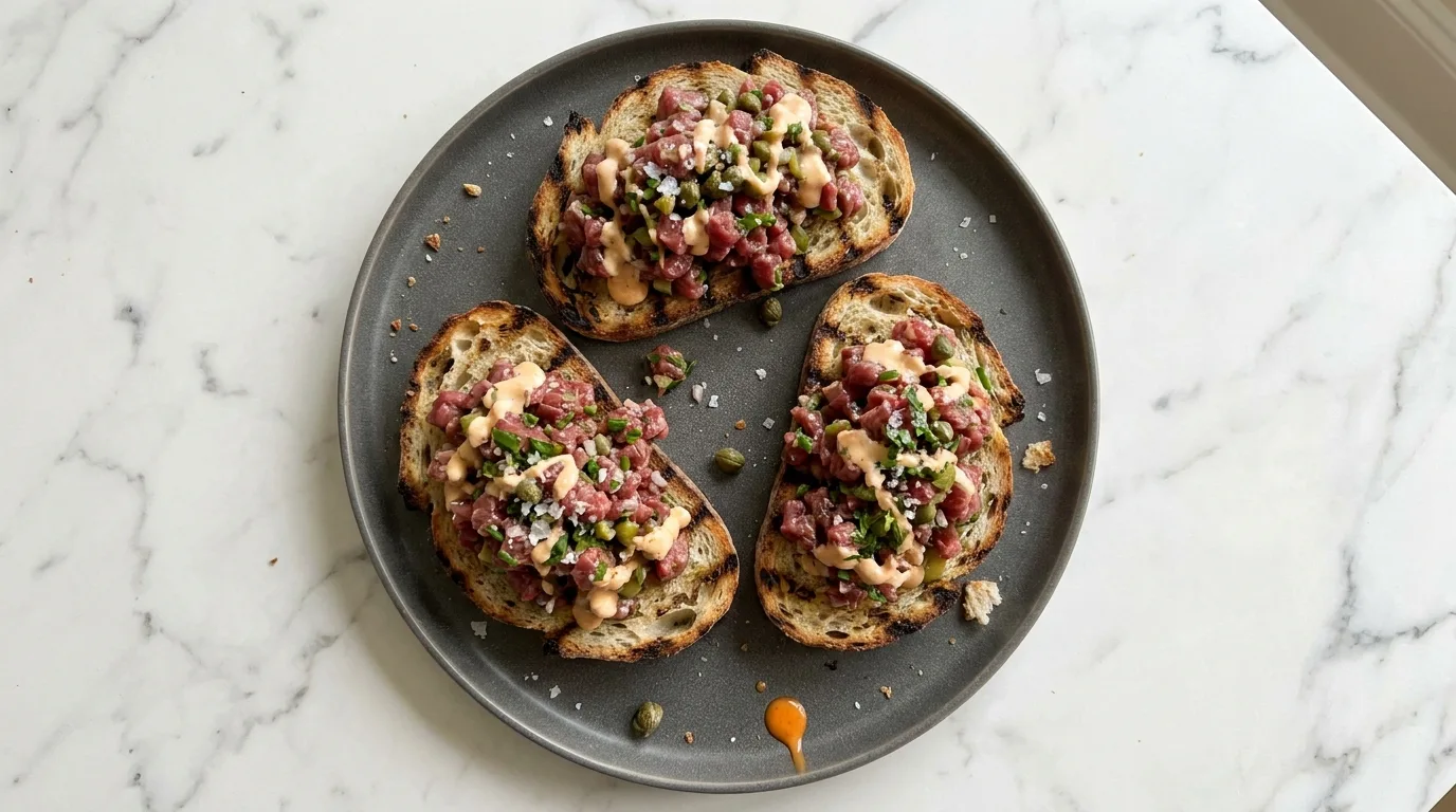 Gordon Ramsay's Beef Tartare on Charred Bread