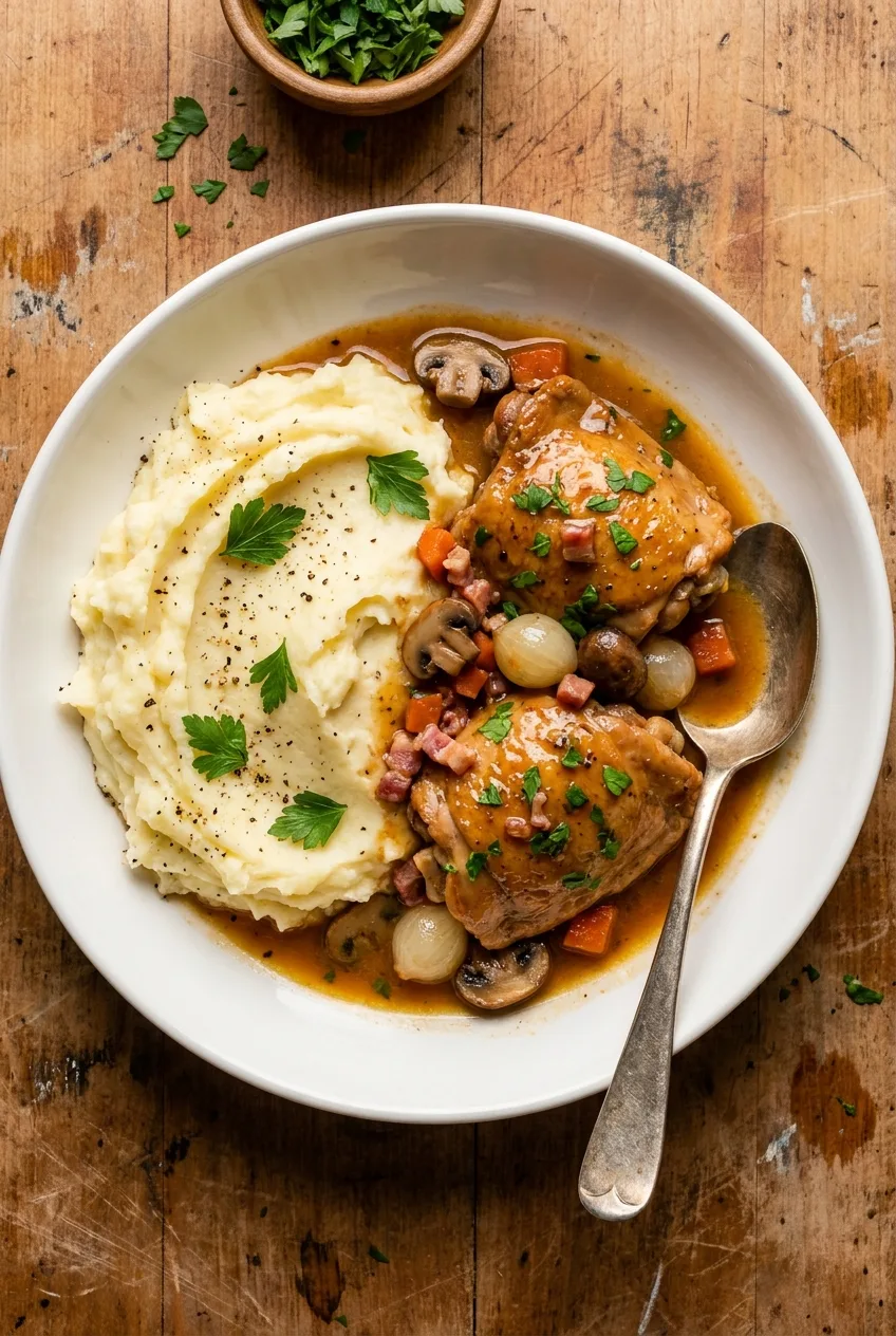 Coq au Vin (Ramsay’s Fricassée Method)