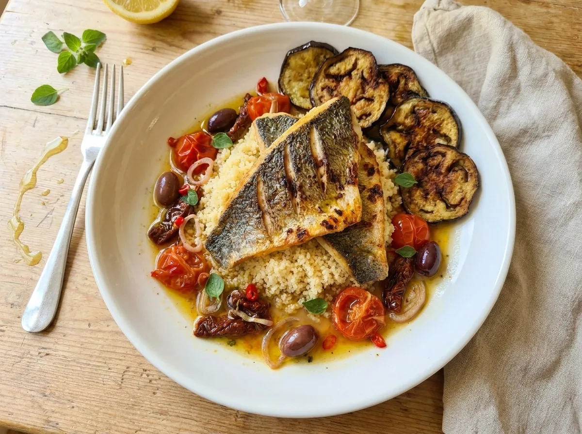 Gordon Ramsay's Pan-Fried Sea Bass with Mediterranean Vegetables