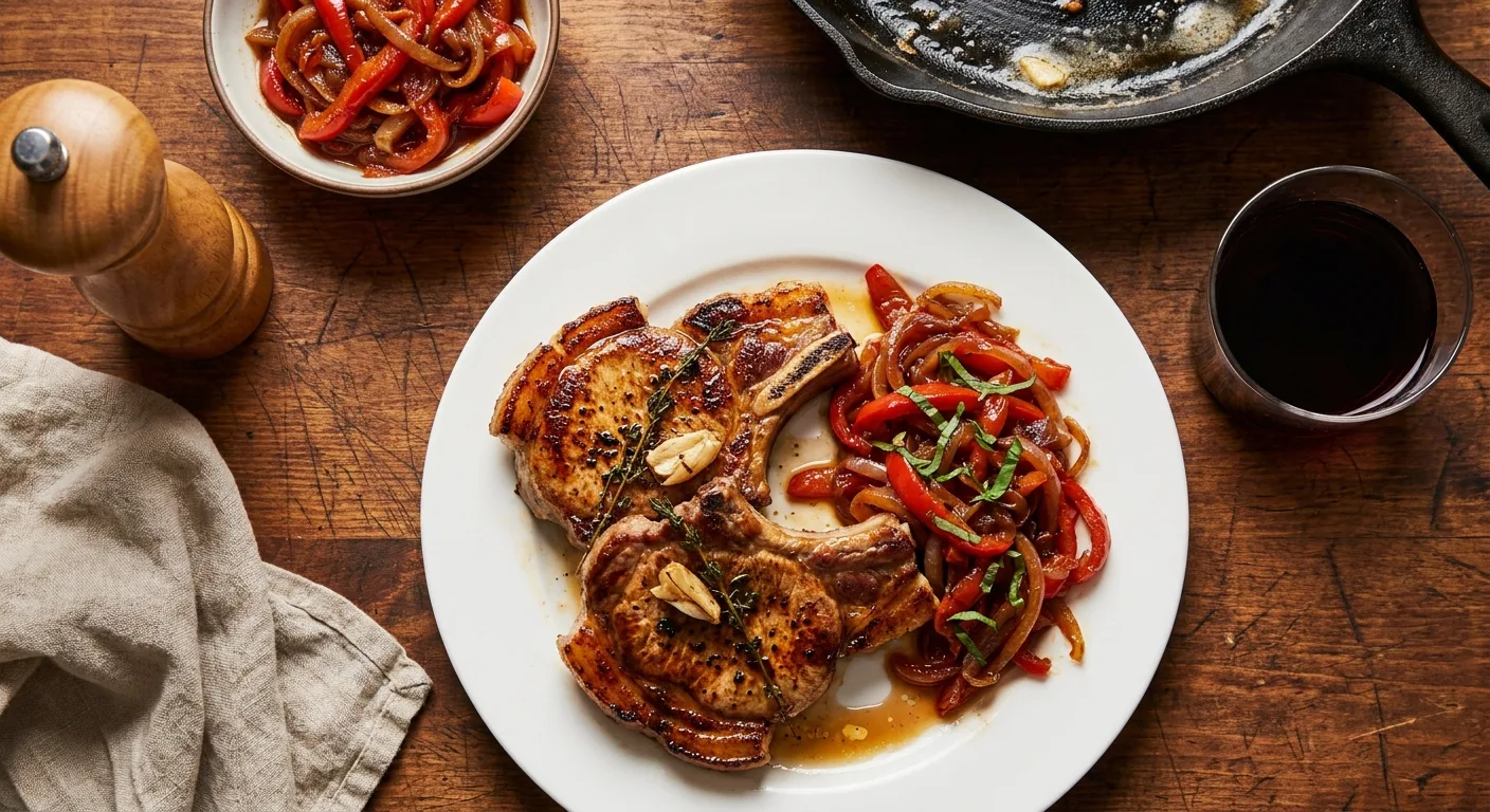 Gordon Ramsay’s Pork Chops with Sweet and Sour Peppers