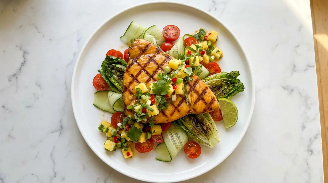 Gordon Ramsay's Griddled Swordfish with Pineapple Chilli Salsa