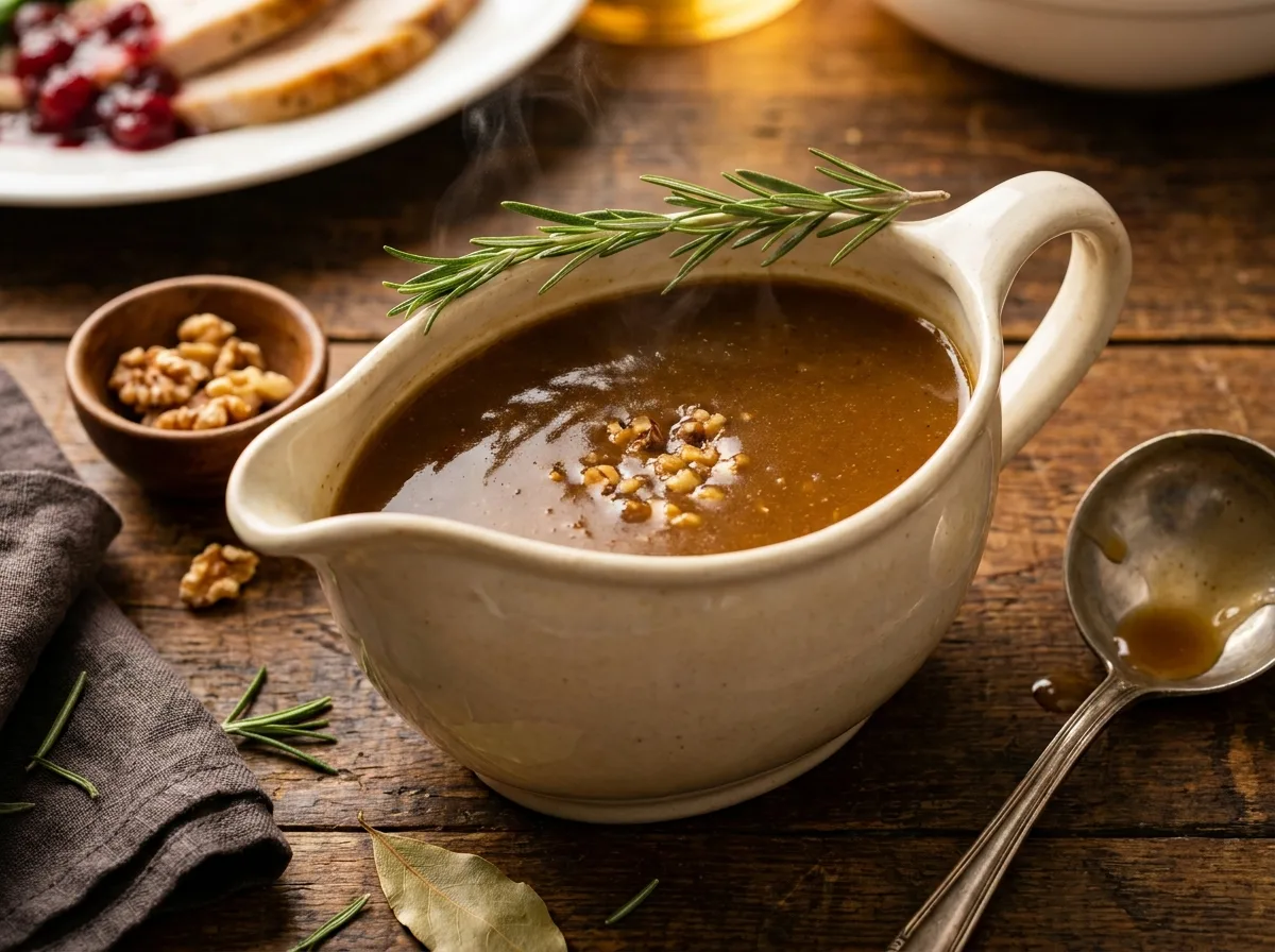 Gordon Ramsay's Turkey Gravy with Cider and Walnuts