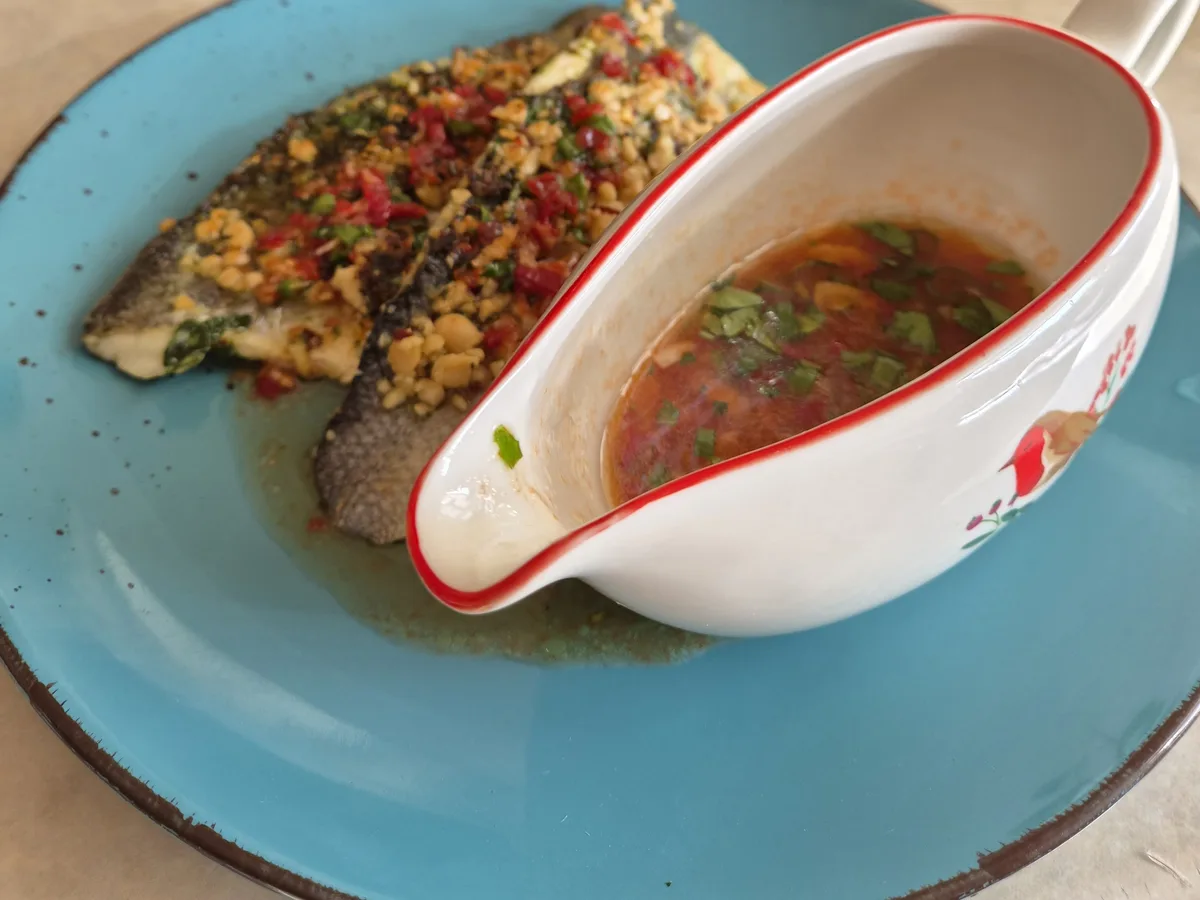 Gordon Ramsay red mullet recipe cooked on sea bass with sweet chilli sauce by reader Alex Sunins